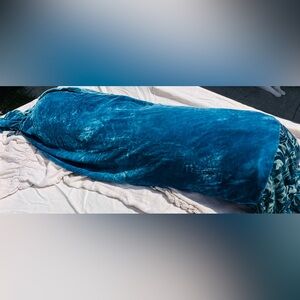 Luxurious Teal Velvet Bolster Pillow